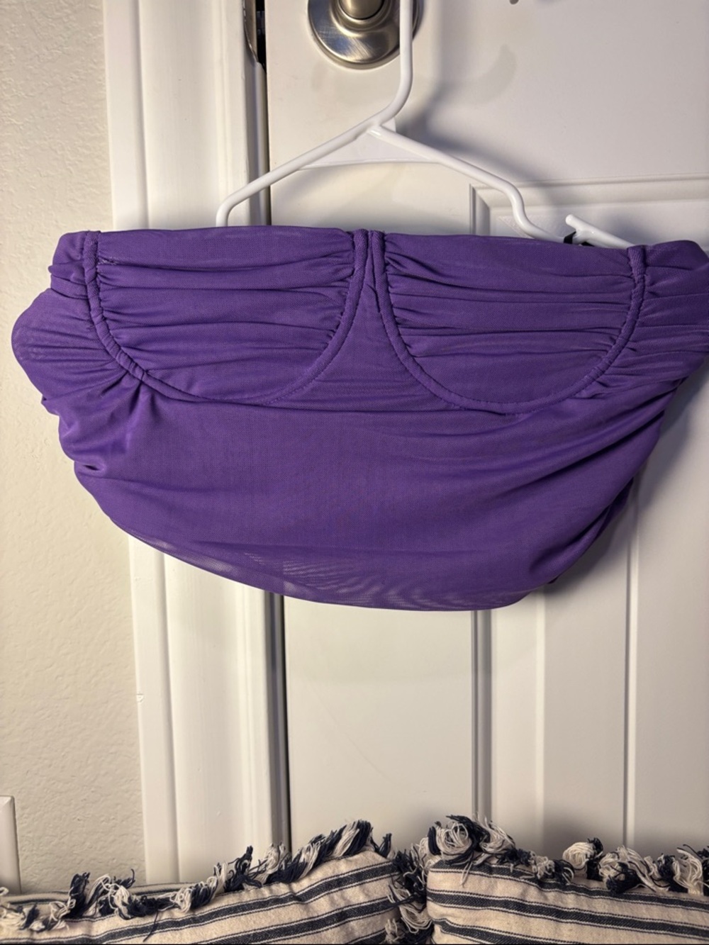 Forever 21 Purple Ruched Bandeau Top